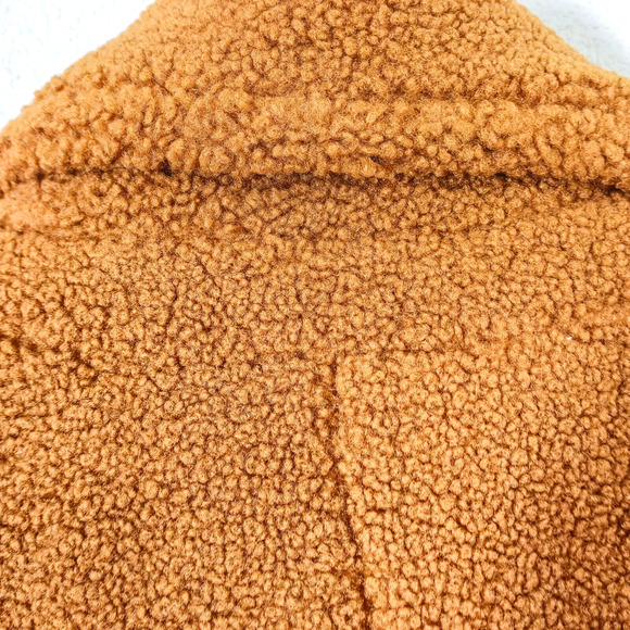 French Connection Women’s Coat Scandi Luxe Teddy Texture Faux XL Longline Brown - Picture 9 of 13